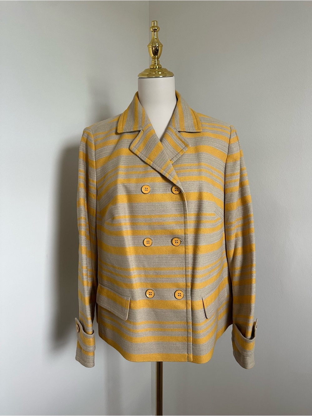NWT Talbots Linen Striped Blazer